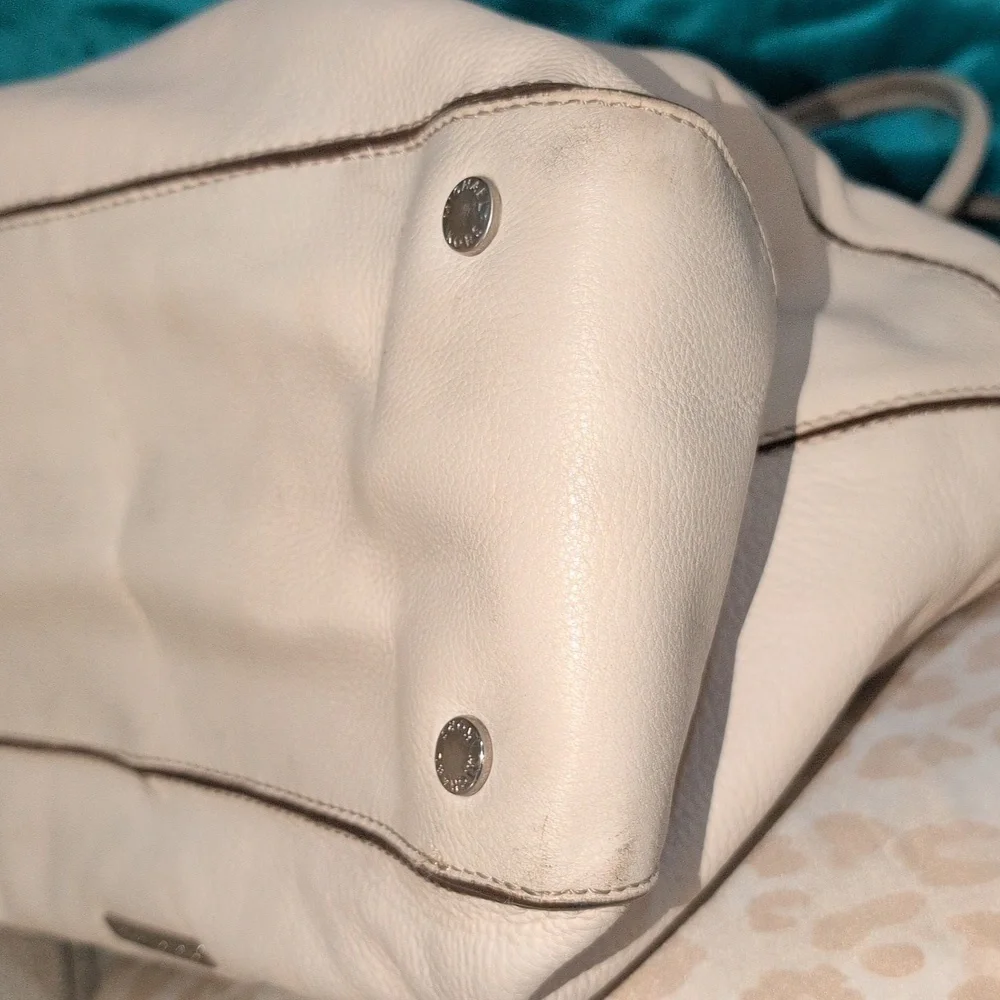Michael Kors White Leather Tote Bag